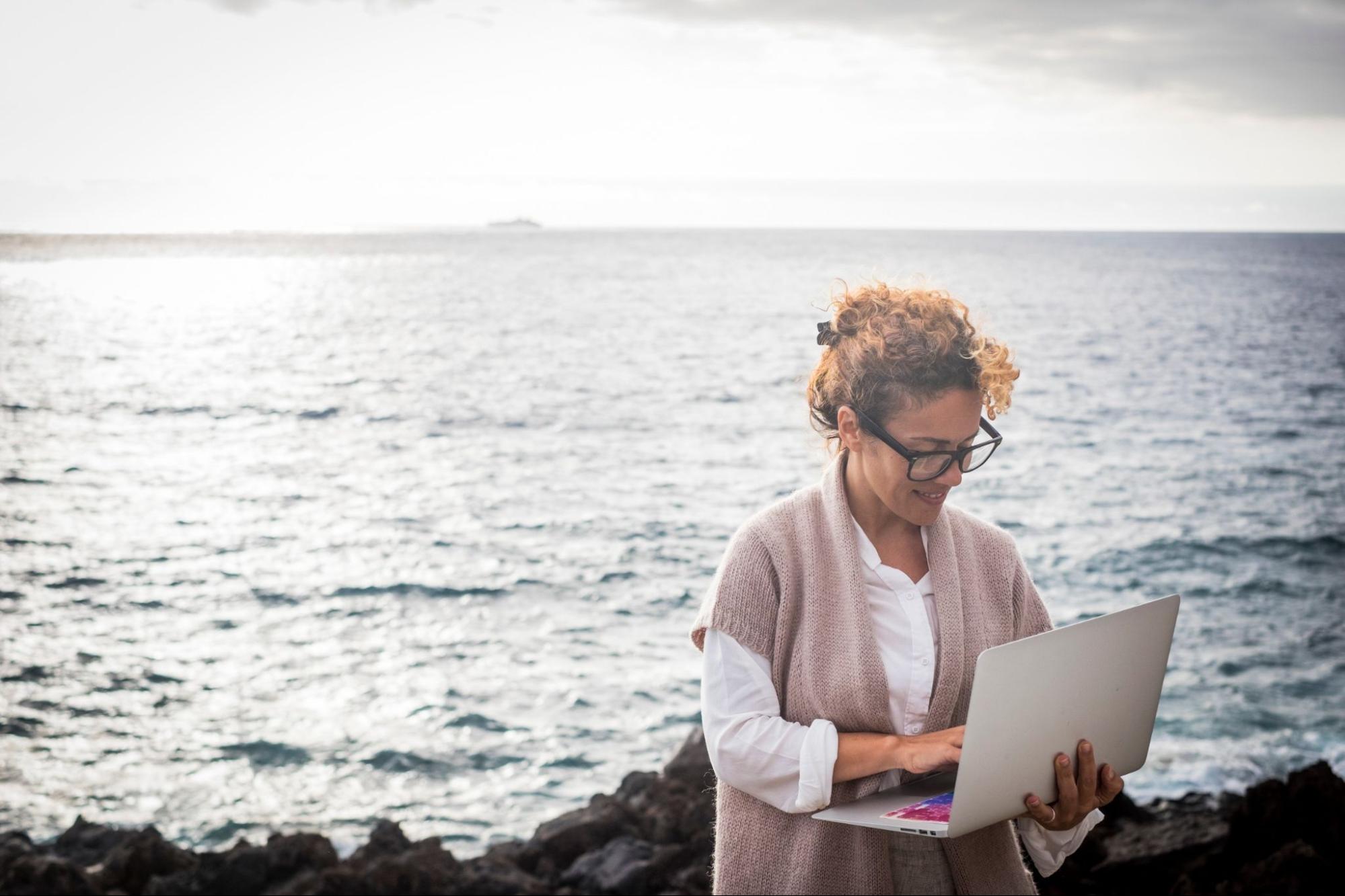 Digital nomad lifestyle with internet and a laptop Digital nomad lifestyle with internet and a laptop