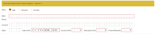 Principal Applicant's Parent Details