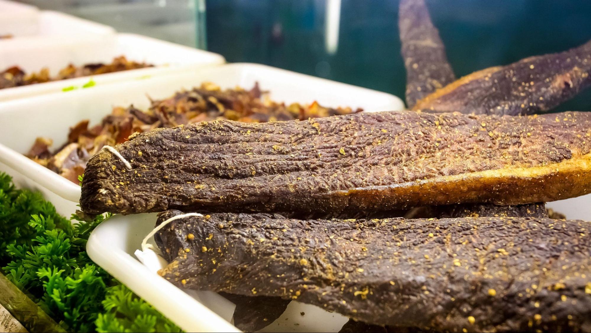 Inside Interior of a Beef Jerky Biltong Shop Inside Interior of a Beef Jerky Biltong Shop
