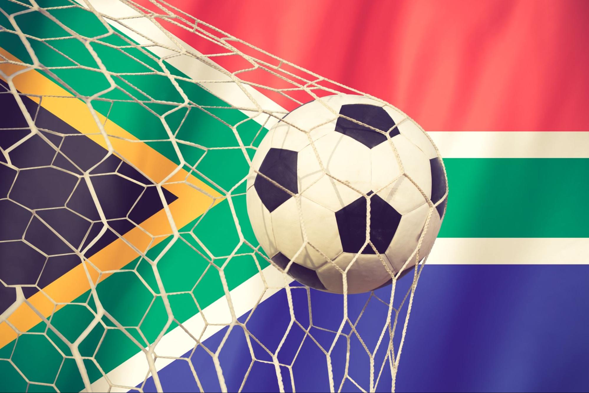 South Africa soccer ball vintage color