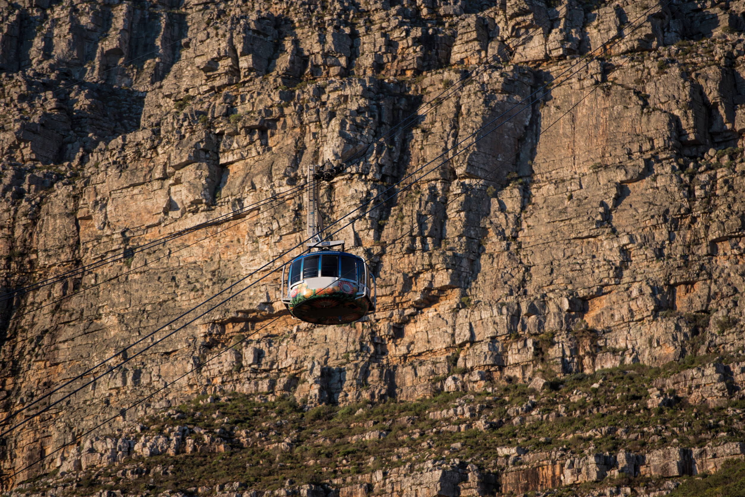 Cable car brings many tourists up to the Table Mountain National Park